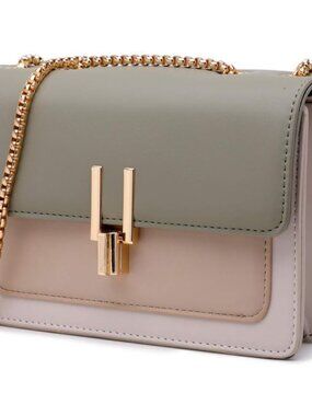 Color-Block Crossbody Bags for Women Leather Cross Body Purses Cute Designer Han